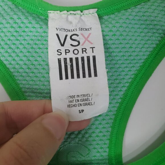 VICTORIA'S SECRET SPORT Women Bra XSmall Neon Green Mesh Elastic Band No Padding - Picture 3 of 6